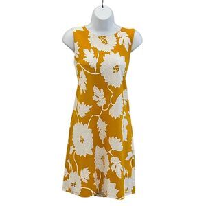 Ronni Nicole Women's Yellow Floral Sleeveless Sheath Dress Size S